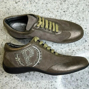 Pollini Metallic & Rhinestone Sneakers size 39 or 8.5 US